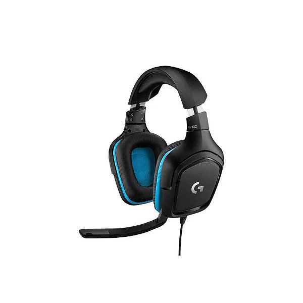 Fone de ouvido gamer Logitech G432 7.1 - Preto e azul