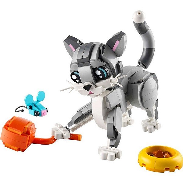 Kit de Blocos Lego Creator Gato Brincalhão 3em1 - 31163 (407 Peças)