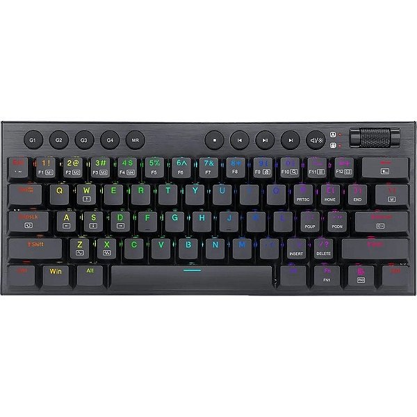 Teclado Gamer Redragon Horus Mini Pro K632-RGB Preto (Inglês sem fio) Switch Vermelho