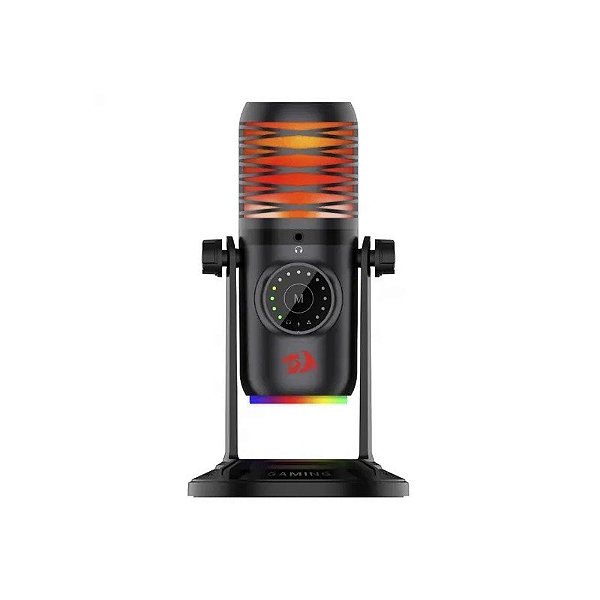 Microfone Redragon GM306 Stellaris RGB USB-C Preto