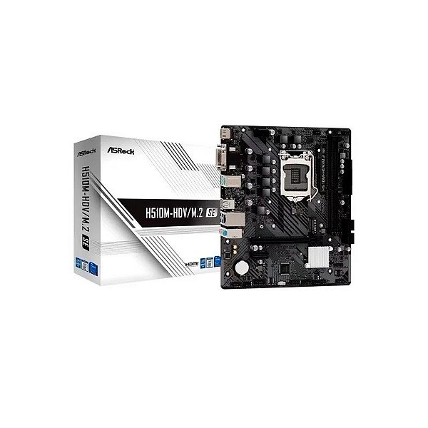 Placa-mãe MB 1200 Asrock H510M-HDV/M.2 Se DDR4 VGA/HDMI/DVI M.2/USB3.2