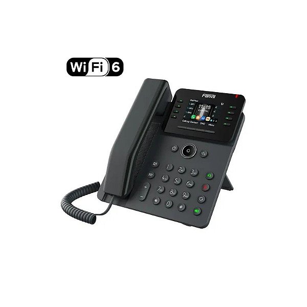 Telefone IP V62W Fanvil Prime 12 Linhas Empresarial Wi-Fi 6 Bluetooth