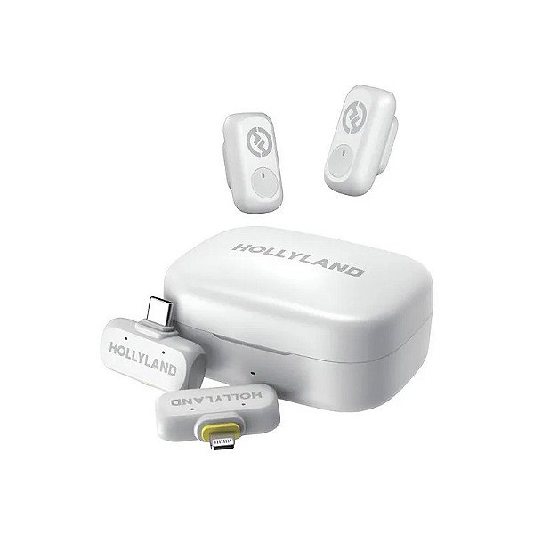 Microfone Sem Fio Hollyland Lark A1 Combo - USB-C/Lightning - Recarregável - Branco