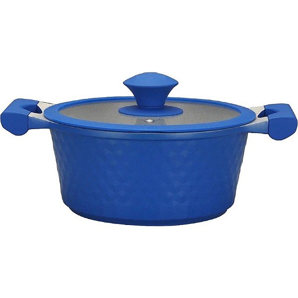 Panela Doral Kitchen Di Burano Volcano 28cm/6,5 Litros - Azul