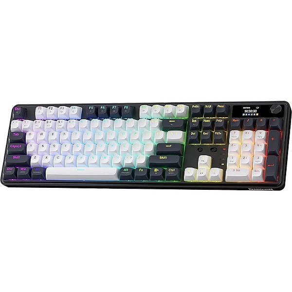 Teclado Gamer Redragon Wyvern LCD Pro K761WB-RGB-PRO Azul/Branco