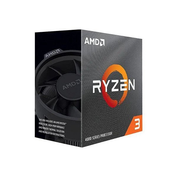 In Portuguese processador AMD AM4 Ryzen R3-4100 3.8GHz 6MB Processador Quad-Core