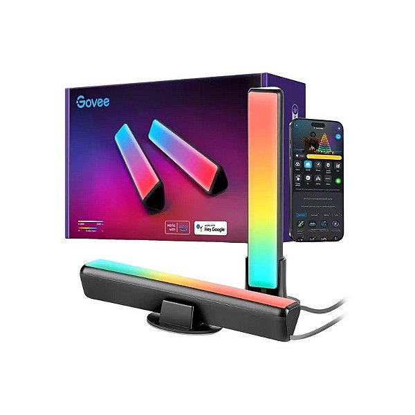 Barra de Luz Inteligente Govee Flow Plus H6056 Rgbicww para Telas 45" - 27 CM