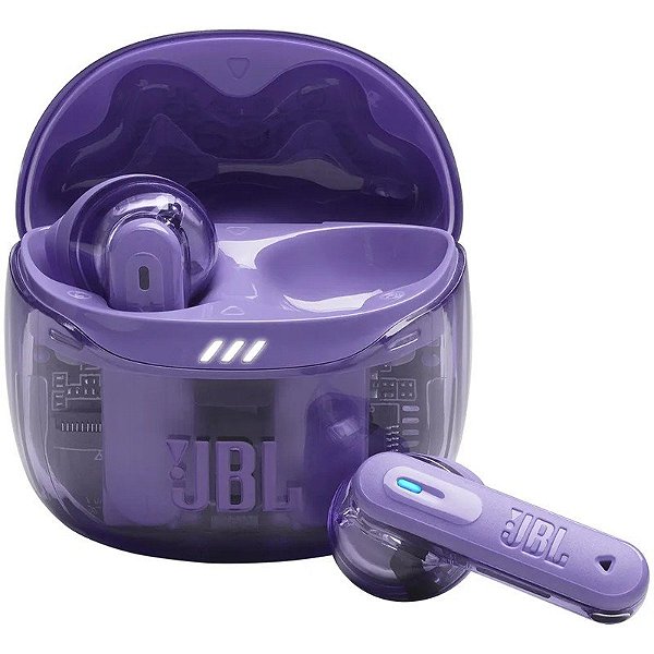 Fone de ouvido sem fio JBL Tune Flex 2 Ghost Bluetooth - Roxo (com cancelamento de ruído)