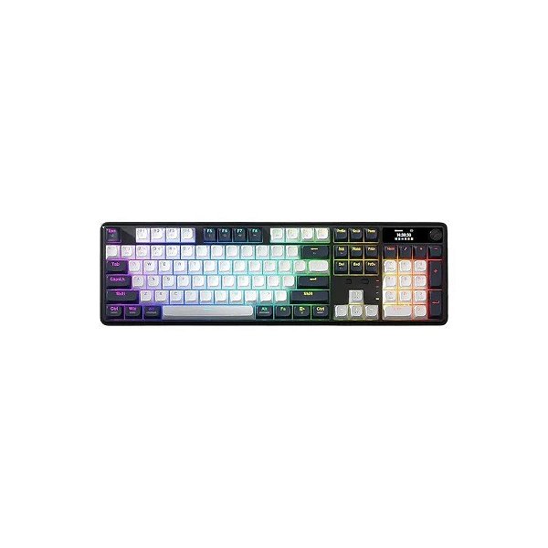 Teclado Gamer Redragon Wyvern K761 Pro K761WB RGB Sem Fio LCD Branco e Azul