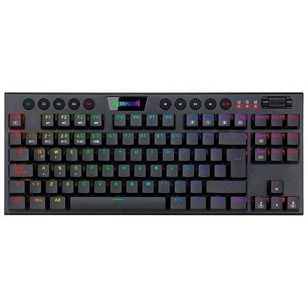 Teclado Gamer Redragon Horus Pro TKL K621RGB-PRO (Inglês - 3 Modos) Switch Red