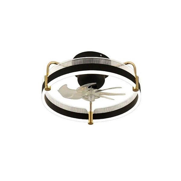 Ventilador de Teto Satellite A-FAN7101 - 55W - com Luminária - Bivolt - Preto e Dourado