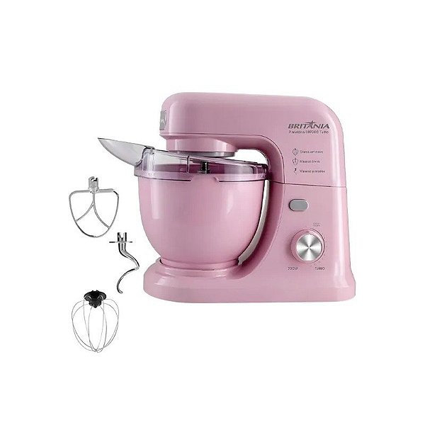 Batedeira Planetária Britânia BBP700RS Turbo 12 Velocidades 700 Watts 220V ~ 50/60 Hz - Rosa