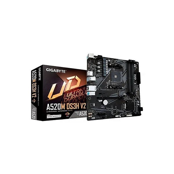 Placa-mãe Gigabyte A520M DS3H V2 DP/HDMI/M.2/DDR4 para AM4