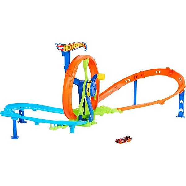 Trilho Hot Wheels Stunt Tracks Lançamento Rápido e Loop Mattel - JBX65
