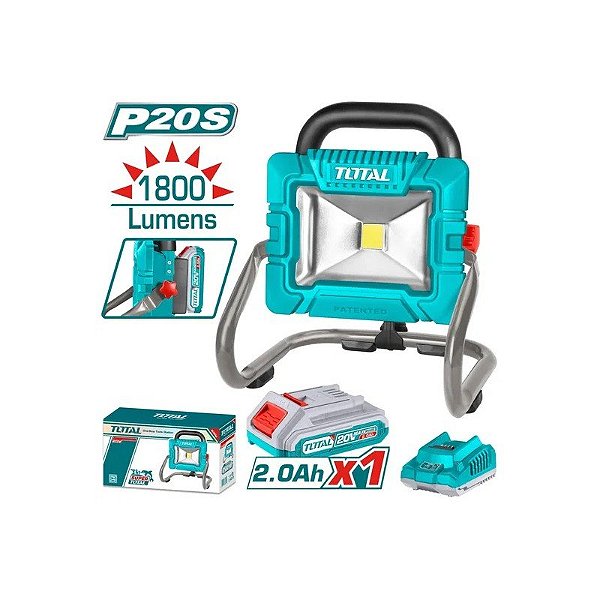 Refletor LED Total TWLI20258 20V 20W 1800LM Recarregável