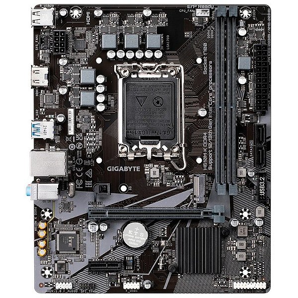 Placa Mãe Gigabyte H610M K DDR4 LGA1700/2xDDR4/PCI-E/M.2/HDMI/USB
