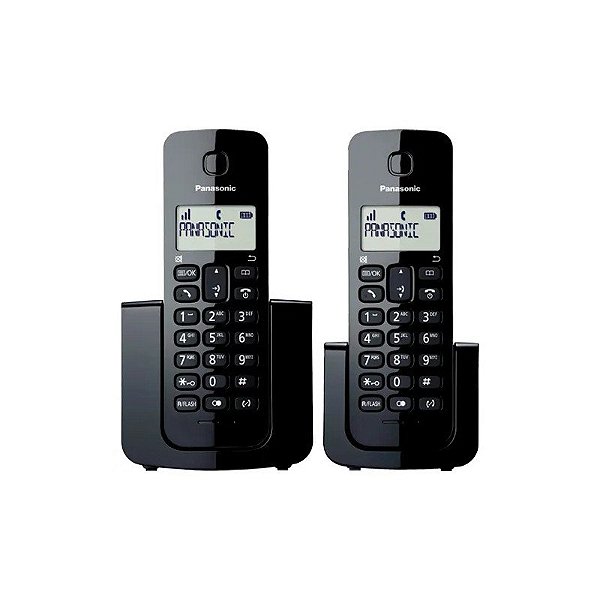 Telefone Panasonic KX-TGB112LAB 2 Bases Bina Bivolt Preto