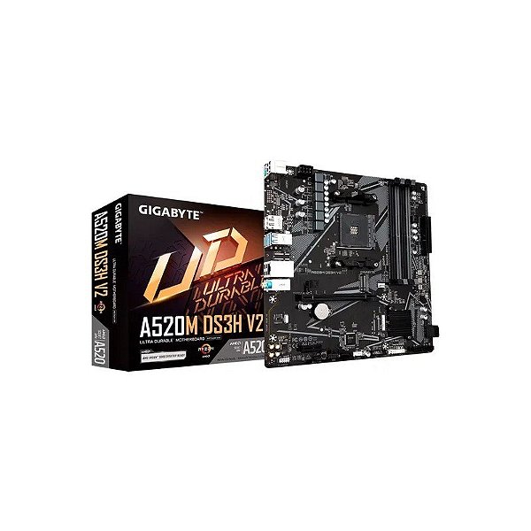 Placa-mãe Gigabyte A520M DS3H V2 DDR4 Socket AM4 Chipset AMD A520 Micro ATX