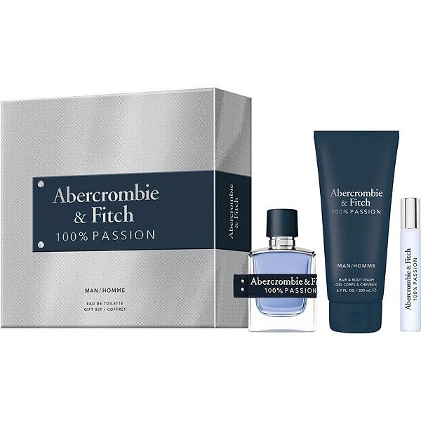 Kit Perfume Abercrombie & Fitch 100% Passion EDT - Masculino