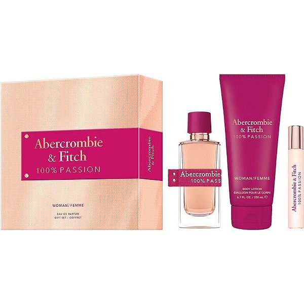 Kit Perfume Abercrombie & Fitch 100% Passion EDP - Feminino