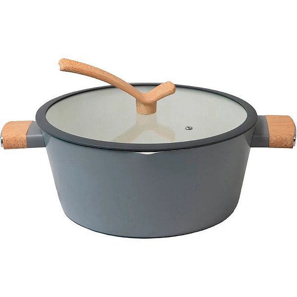 Cacerola Doral Kitchen Di Burano Black Bird 28cm/6 Litros - Gris