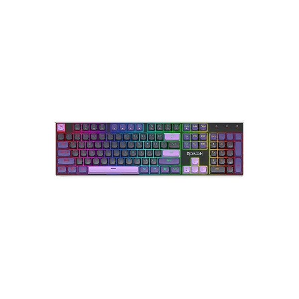 Teclado Gamer Redragon Dharma He K556BP RGB USB-C - Preto e Roxo