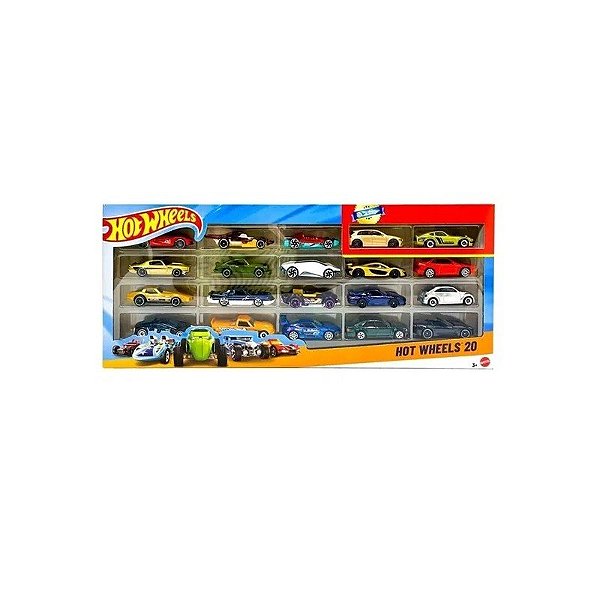 Pacote de 20 Carros Hot Wheels Die Cast Básico