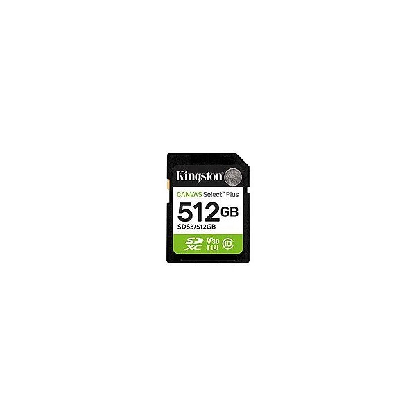Cartão de Memória SD Kingston Canvas Select Plus C10 512GB - SDS3/512GB