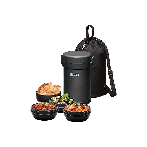 Pote Térmico Zojirushi SL-XCE20HG com 4 Potes - Preto