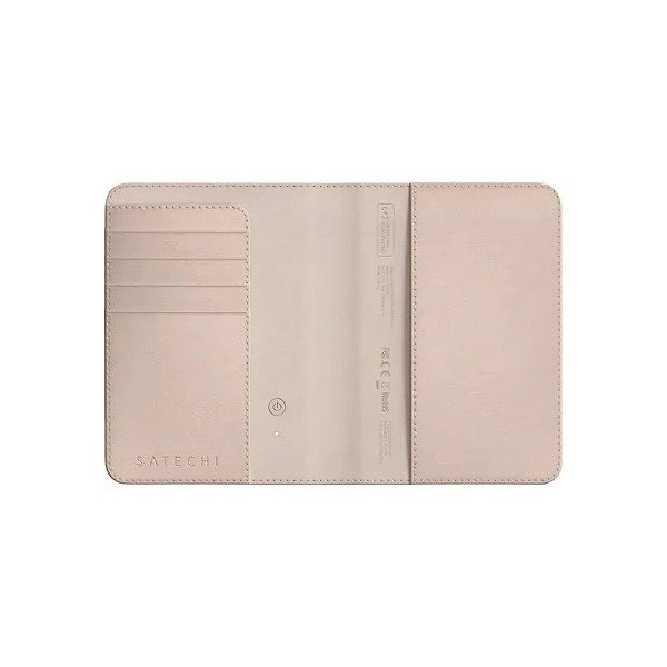Porta-Passaporte Satechi ST-VPCR Couro Vegano Findall Rfid Bluetooth - Rosa Deserto