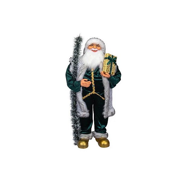 Papai Noel Decorativo de Natal 90 CM Verde