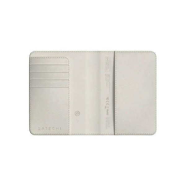 Porta-passaporte Satechi ST-VPCW de Couro Vegano Findall RFID Bluetooth Areia