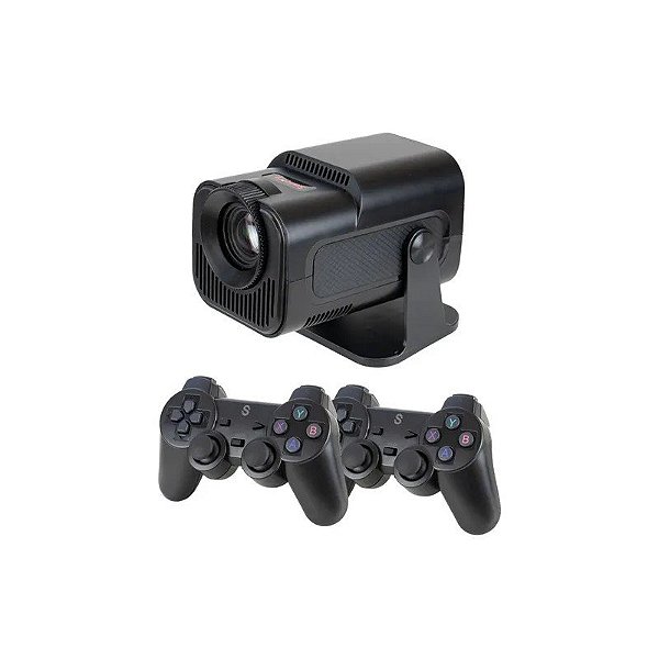 Projetor Smartfy PG02BG - 4K - HDMI/USB - Android - com 2 Controles - Bivolt - Preto