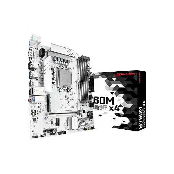 Placa Mãe Up Gamer B760M Gaming X4, Intel LGA 1700 M-ATX, 4X DDR4, 1X HDMI, 2X DisplayPort, 1X USB-C, 2X M.2, 2X USB 3.2, 3X USB 2.0, UPG-B760MD4-GX4, Branco