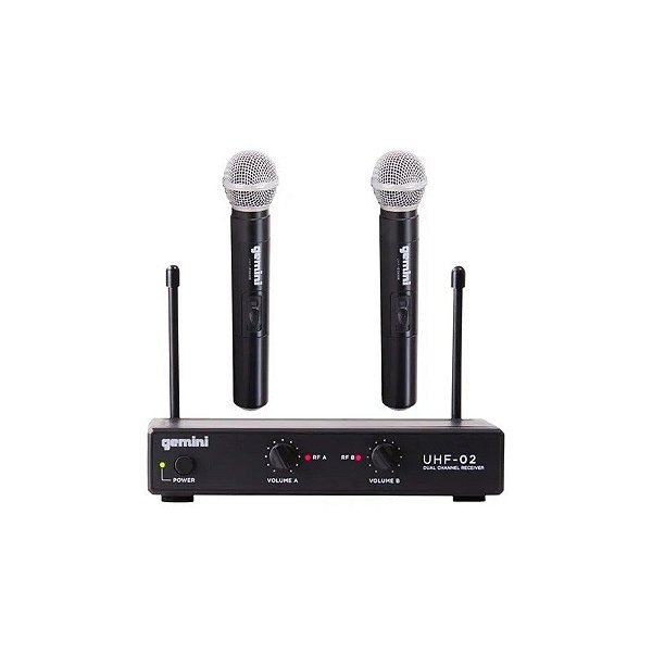 Microfone Duplo Gemini UHF-02M