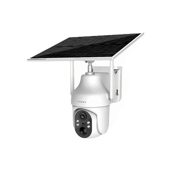Câmera de Vigilância Xion XI-CCTV84GS 4MP 4G com Painel Solar - Branco/Preto