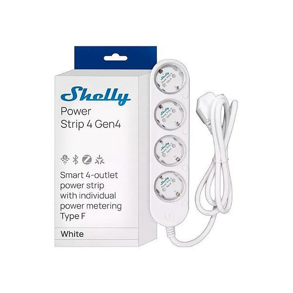 Tomada Inteligente Shelly Power Strip 4 GEN4 FG3800238070564 - Branca