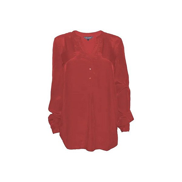 Blusa Tommy Hilfiger Feminina WW0WW19322-668 Tamanho 12 - Vermelha