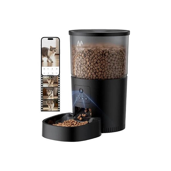 Alimentador Automático Imipaw para Gatos IMI-VY-01 3L com Câmera