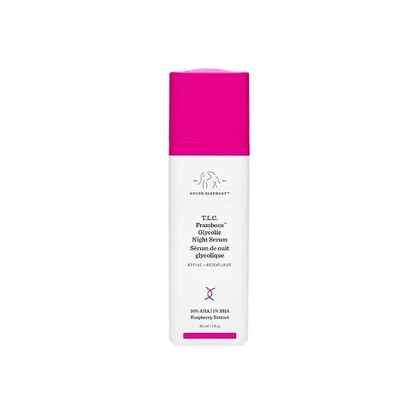 Sérum Facial Noturno com Ácido Glicólico Drunk Elephant T.L.C Framboos de 30 ML