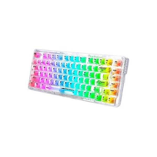 Teclado Gamer Redragon Elf Pro K649CT RGB Switch Translúcido Custom Layout 78% - Branco