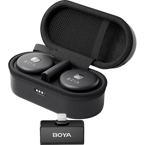 Microfone sem fio Boya Omic-D Lightning - Preto (caixa feia)