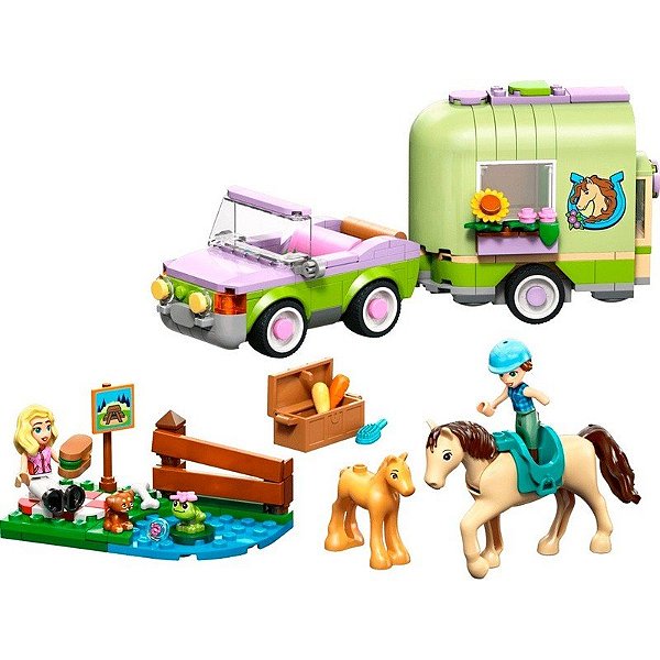 Jogo Lego Friends Cavalo e Potrinho Reboque - 42695 (279 peças)