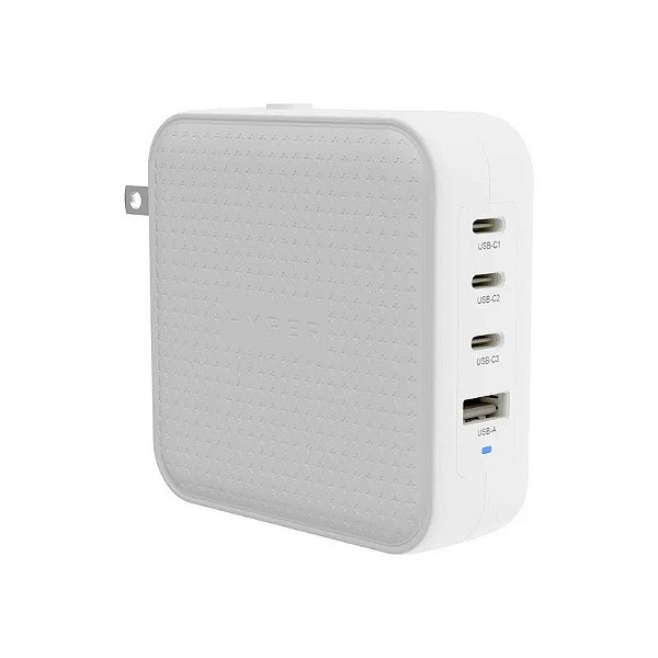 Carregador de Parede Hyperjuice HJ1002WHWWGL 100 W Gan USB-C + USB-A 4 Portas - Branco