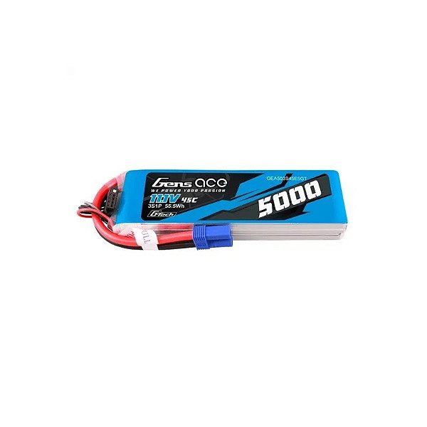 Bateria G-Tech Lipo Gens Ace 11,1V 5000mAh 45C 3S com Plug EC5