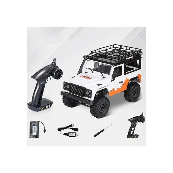 Carro MN Modelo 1/12 Jeep Land Rover Defender 90 (2015) Branco MN-99