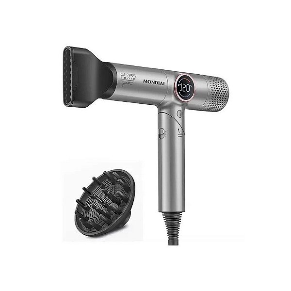 Secador de Cabelo Mondial Juliette Ultra Sonic SCP-JU-04-US 1.600 Watts 127 V ~ 60 Hz - Cinza