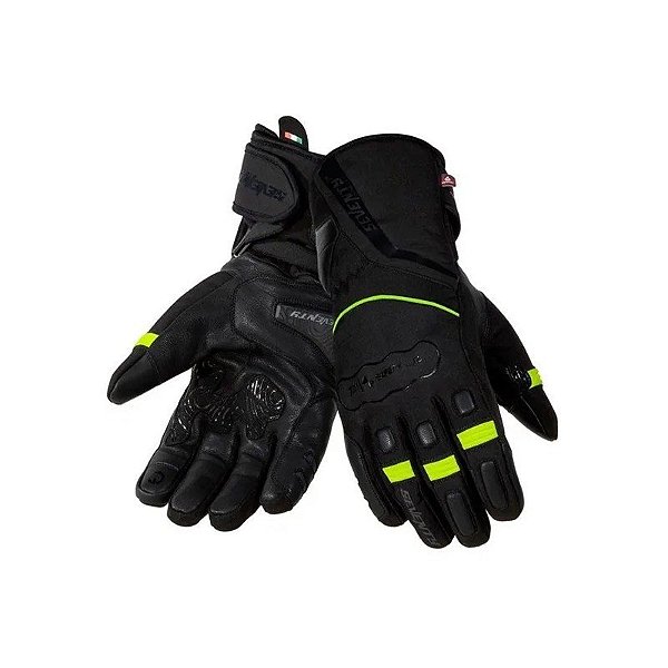 Luva para Motociclista Seventy Degrees SD-T7 Gobi - Masculina - Tamanho XXL - Preto/Amarelo Flúor