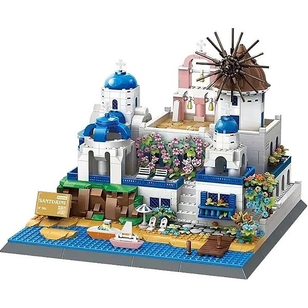 Blocos de Construção Arquitetura Santorini Wange - 6230 (1372 Peças)