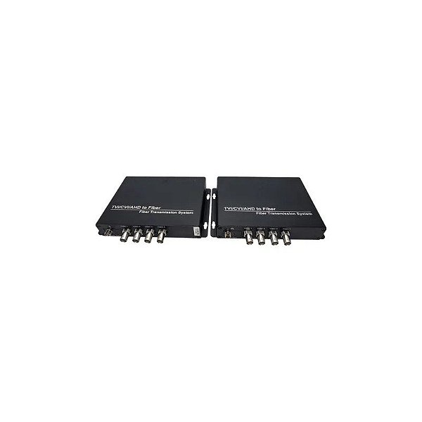 Kit Conversor de Vídeo 4CH 20KM Tvi-Cvi-Ahd HL-4V-20T/R-720 Par